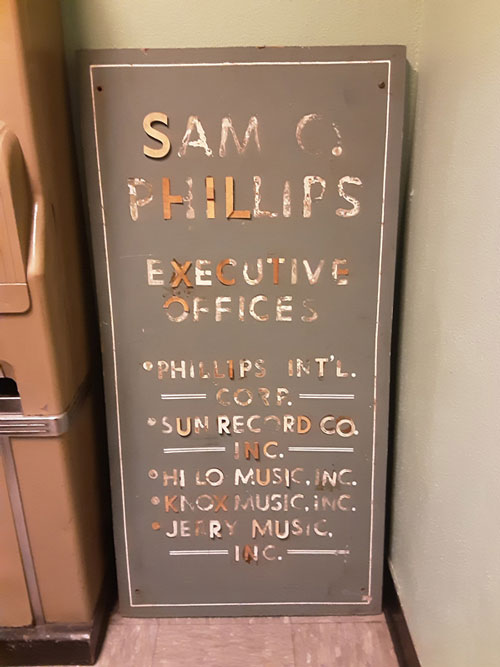 The old sign from Sam Phillips' studio
